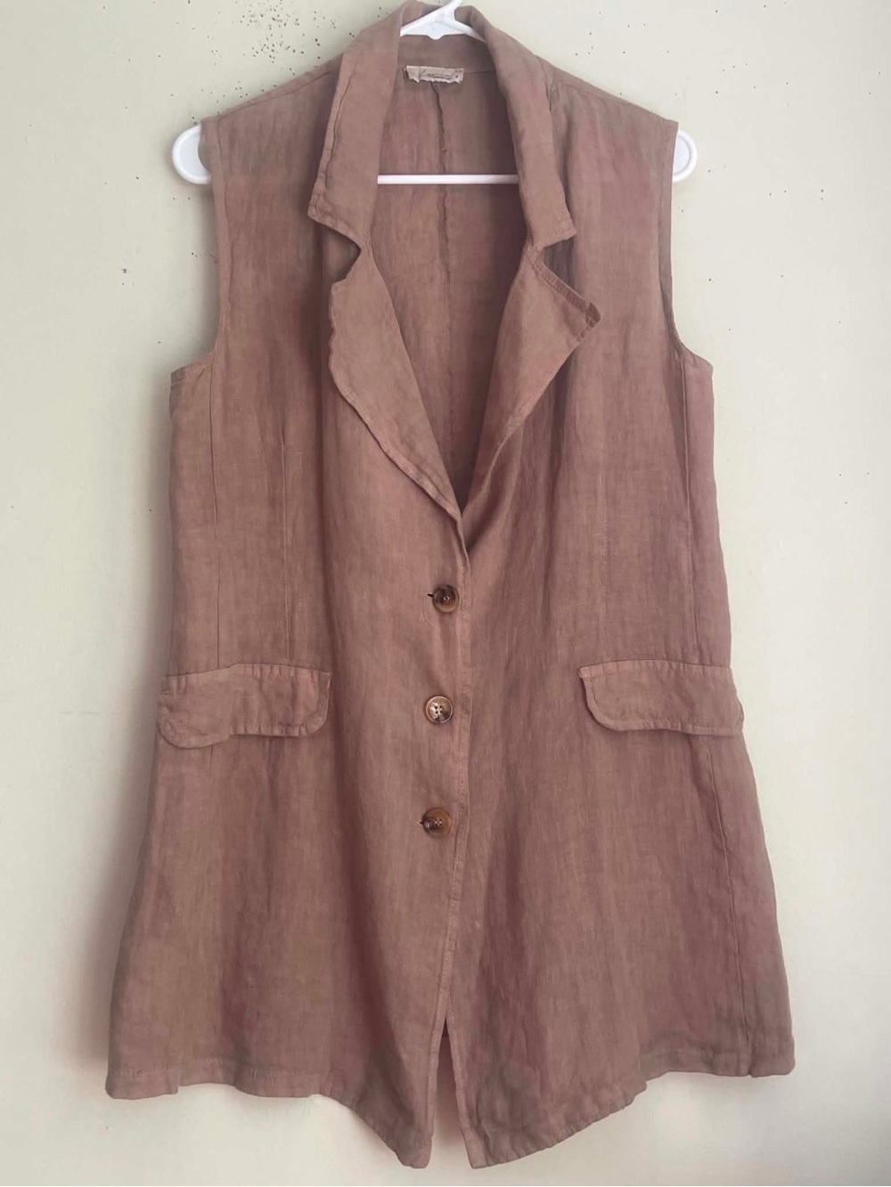 Sleeveless Linen Italian Tunic Vest Top